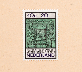 1966年 荷兰 荷兰印刷的印有图示 t历史性收集信封文学古董收藏邮资艺术爱好邮票背景图片