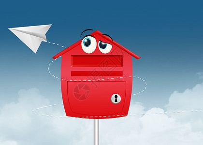 可爱信鸽和邮箱邮箱和纸机背景