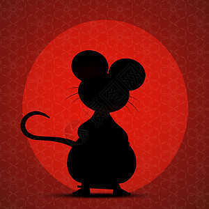传统的中华大鼠年日历老鼠明信片文化十二生肖卡通片八字庆典插图动物背景图片
