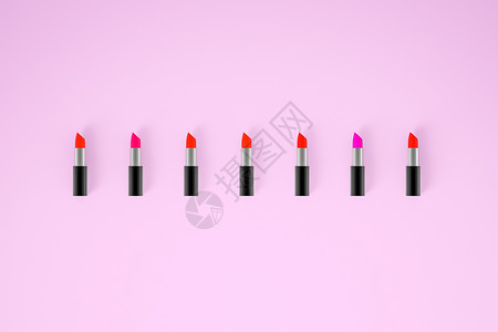 浅色背景口红产品摄影3d渲染魅力女士化妆品艺术插图女孩项目奢华紫色背景图片