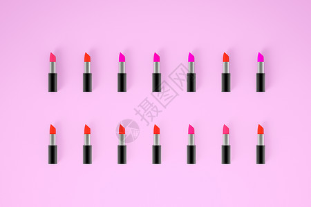浅色背景口红产品摄影3d渲染化妆品艺术女士魅力项目奢华插图女孩紫色背景图片