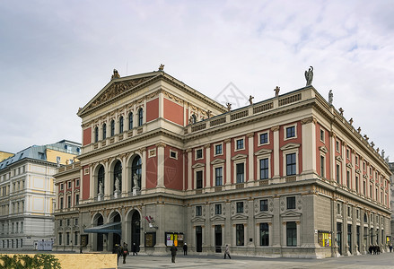 维也纳音乐会观光剧院房子乐队建筑大厅城市地标交响乐背景图片