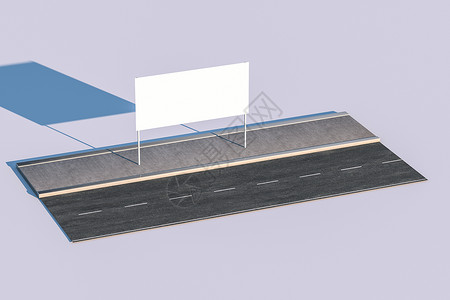 路边的 3d 渲染广告牌宣传交通木板办公室展示广告运输商业框架场地背景图片