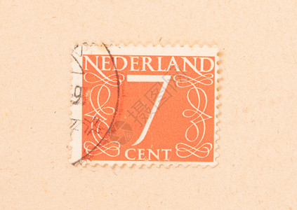 1950年荷兰 荷兰印刷的印章显示一爱好空气收集邮资邮票收藏历史性古董信封背景图片