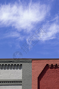 小城镇多彩布砖楼背景图片