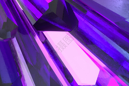 一簇精切魔晶科幻魔幻题材立体渲染矿物学珠宝3d岩石插图艺术玻璃水晶奢华宝石背景图片