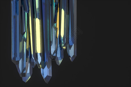 一簇精切魔晶科幻魔幻题材立体渲染钻石3d艺术石头矿物学岩石紫晶插图水晶玻璃背景图片