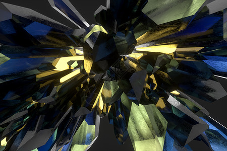 一簇精切魔晶科幻魔幻题材立体渲染珠宝3d石头玻璃奢华水晶地质学艺术宝石魔法背景图片