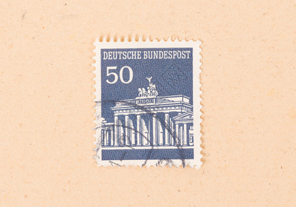 德国  大约 1970 年 德国印制的邮票展示了该品牌帝国收藏古董邮资信封打印空气历史性爱好背景图片