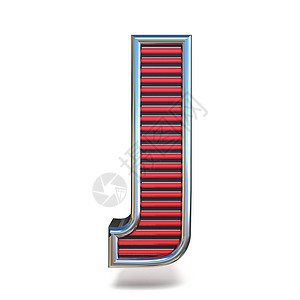 金属红线字体字母 J 3D背景图片
