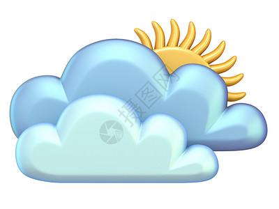 clouds气象图标 SUN 和 CLOUDS 3D背景