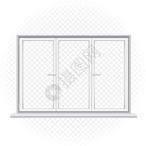 白色窗框白色三重窗口模板插画