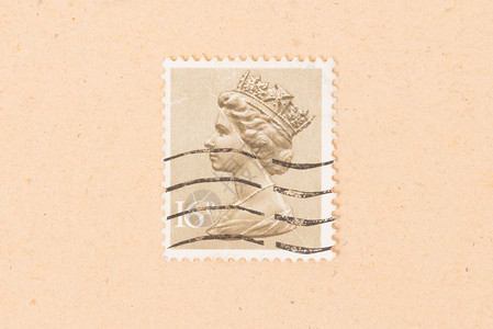 女王陛下艺术字联合王国CIRCA 1980年 印在国王陛下的邮票女士女王头发收藏收集版税邮资古董空气历史性背景