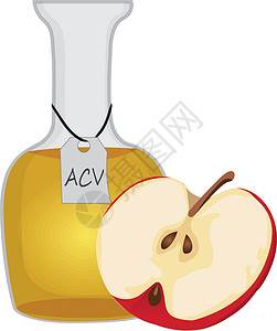 苹果酒釉苹果醋和半个苹果设计图片
