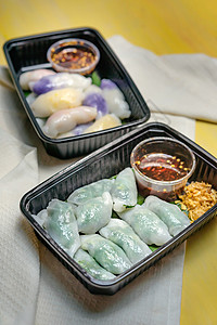 饺子盒蒸碗子文化午餐韭菜饺子食物白色油炸猪肉美食团体背景