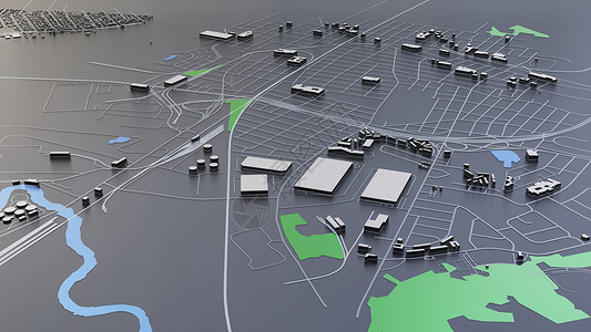 地图3d素材3D 未来派城市建筑天空市中心全景商业高楼公寓金融小说办公楼科幻背景