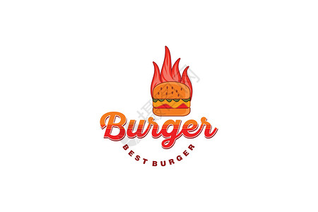 热汉堡标志设计背景图片