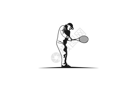 网球运动员网球杯日志游戏活动极简插图身体健康主义者行动训练服务背景图片
