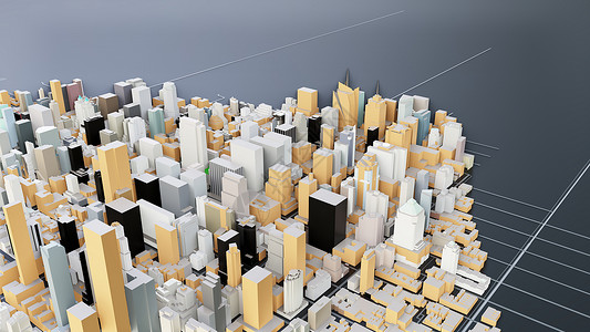 城市3d素材3D 未来派城市建筑外星人全景摩天大楼办公楼公寓圆顶市中心建筑学天际渲染背景