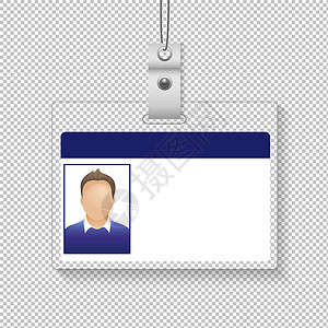 登记照片素材身份证与照片人隔离透明背景办公室顾客鉴别贴纸客人会议展示蓝色照片贵宾插画