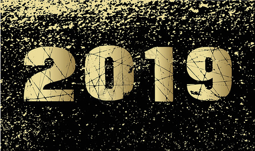 2019年新年快乐插图斑点绘画艺术品艺术下雪庆典背景图片