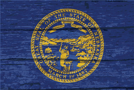 内布拉斯加国家旧木材旗帜艺术艺术品木头背景图片
