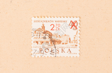 1970年波兰-CIRCA 1970年 波兰印刷的邮票显示背景图片