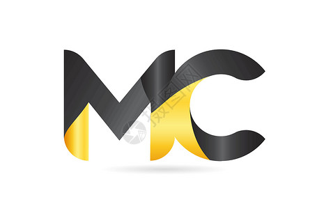 或连接的 MMC M C 黄黑字母符号标志 com背景图片