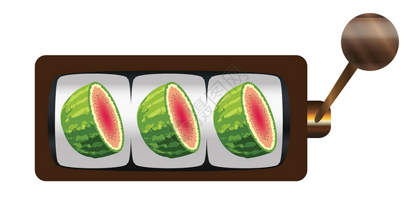 一牙哈密瓜水果机 3 Melons或坎塔罗普艺术酒吧优胜者武装甜瓜艺术品机器土匪失败者插画