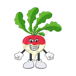 红菜头萝卜 angrymad 卡通人物插图隔离在 w标识乐趣饮食涂鸦蔬菜食物生态白色绘画卡通片插画