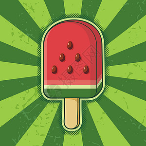 西瓜冰淇淋棒背景图片