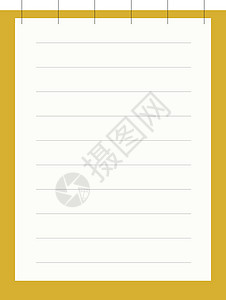 白纸夹子黄色笔记本 插图 白色背景的矢量笔记纸蓝色空白木板红色办公室学校软垫阴影笔记设计图片