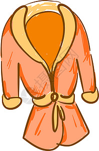 口水兜橙色浴袍 插图 白色背景的矢量设计图片
