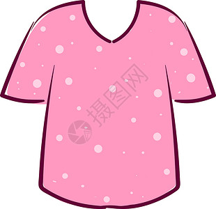 粉色衬衫外套粉色可爱衬衫 插图 白背景的矢量插画
