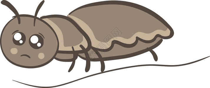日本甲虫长虱子 插图 白底矢量插画