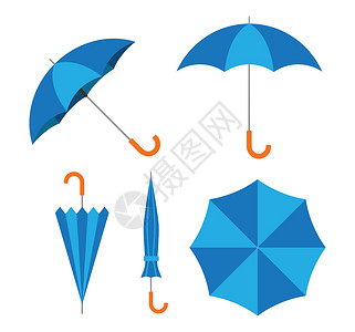 白色背景上的蓝色伞式矢量矢量的矢量插图太阳高清图片素材