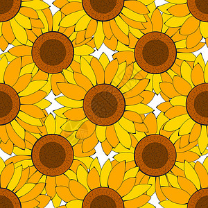 为自然发声向日葵矢量花卉无缝图案为您的设计艺术品绘画水彩太阳插图装饰农场艺术植物群叶子插画