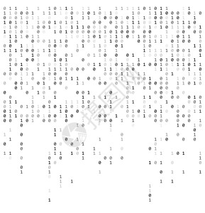 二进制下降数字 如矩阵 0 1位数在白后座上高清图片