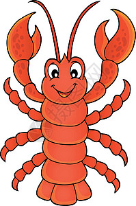 龙虾主题素材卡通龙虾主题图1插画