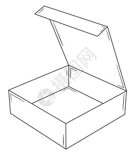 打开空纸博涂鸦素描货运货物邮件案件纸盒纸板卡通片包装背景图片