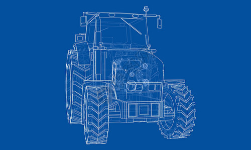 农用机器农用拖拉机概念 韦克托收成机械运输草图收割机农民机器园艺家车辆车轮插画