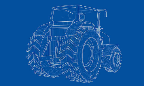 农用拖拉机概念 韦克托车辆场地农业线条蓝图收割机插图机械农民农场背景图片