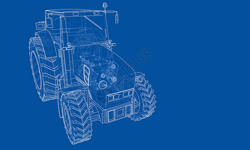 农用拖拉机概念 韦克托插图车辆收获机器卡车农业机械绘画技术植物背景图片