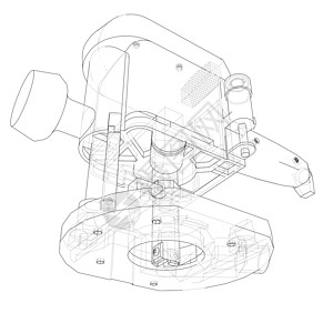 数控铣床机器人轮廓铣床 韦克托桌子刀具乐器工程工厂工具车床木匠钻孔木工插画