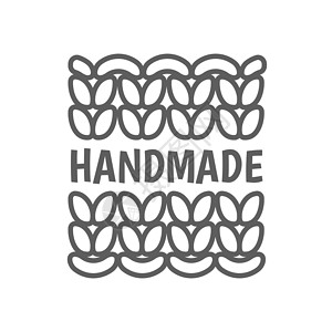 手工磨咖啡豆机编织手制作标志 手工制作的徽章插画
