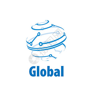 矢量标志 glob创造力技术芯片电脑蓝色圆圈商业行星插图世界背景图片
