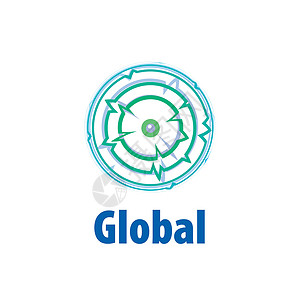 矢量标志 glob世界地球插图丝带蓝色全球商业圆圈标签圆形背景图片
