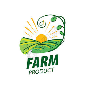 品牌农业标志与农场领域的形象 它制作图案矢量市场叶子徽章花园生态场地植物环境质量食物插画
