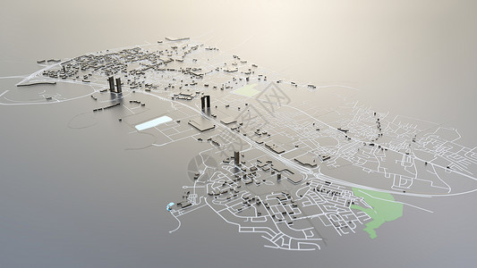 3D 未来派城市建筑商业天空金融全景景观科幻圆顶市中心外星人小说背景图片