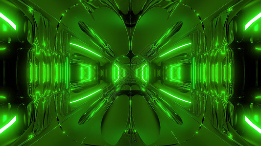 外星飞船走廊隧道壁纸 3d 渲染 3d 它制作图案墙纸插图运动星系小说绿色科幻艺术外星人风格背景图片